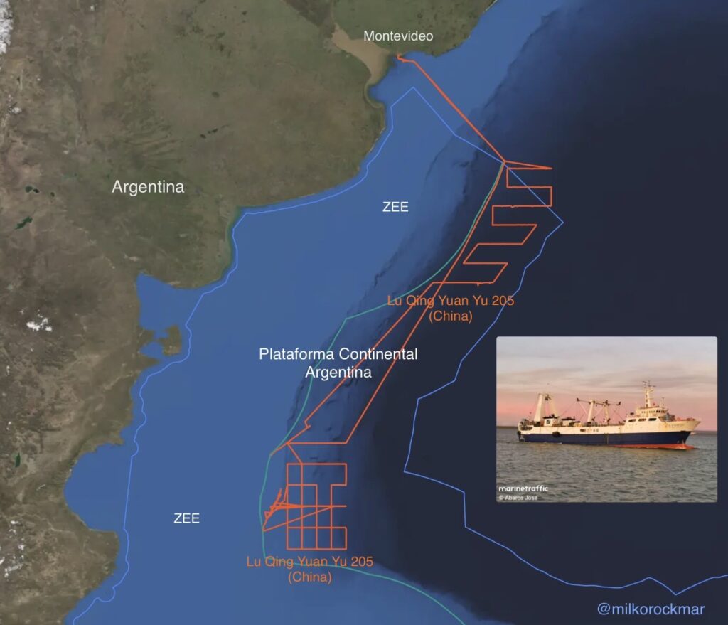 ALERTA: pesquero chino volvió a mapear la Plataforma Continental Argentina